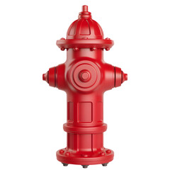Red fire hydrant isolated on transparent background