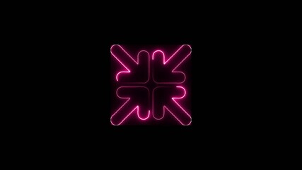 Neon pink abstract arrows converging inward on black background symbolizing focus concentration convergence and - Powered by Adobe