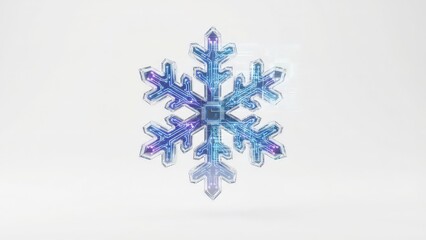 Futuristic Digital Snowflake Design. Ai generation