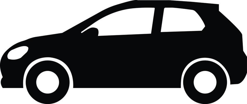 Black car icon in flat style, vehicle silhouette with SUV, sedan, convertible and pickup , monochrome transport symbol pack and automotive graphic synonym