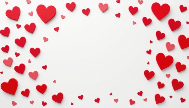 Romantic valentine's day heart decorations home digital art minimalist aerial view love and connection