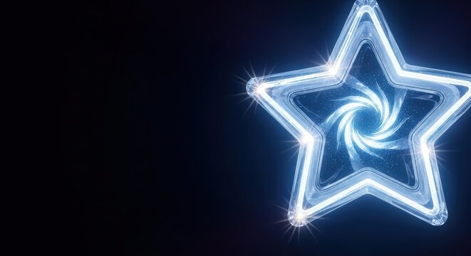 Glowing Star with Spiral Galaxy Effect. Ai generation