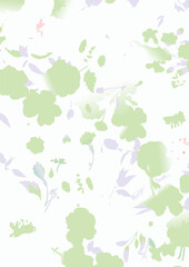 Seamless colorful floral pattern. Hand drawn flowers, herbs, leaves, branches, berries, tulip. Simple cute flat vector elements. Design for textile, cover, wallpaper