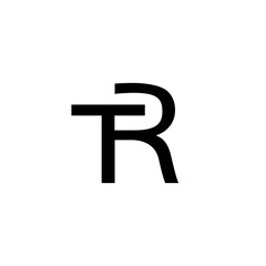 Modern minimalist monogram TR logo design 