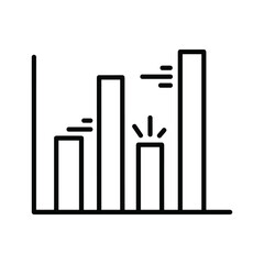 Bar Chart with Highlighted Data Point and Trend Lines Icon