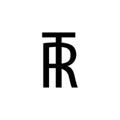 Modern minimalist monogram TR logo design 