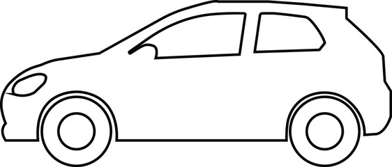 Black car icon in line style, vehicle silhouette with SUV, sedan, convertible and pickup monochrome transport symbol pack and automotive graphic synonym illustration