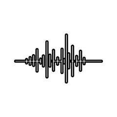 Abstract Black Audio Waveform Icon with Rounded Lines