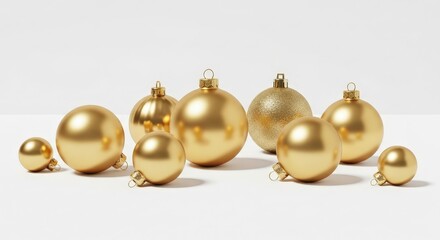 Golden Christmas Ornaments. Ai generation