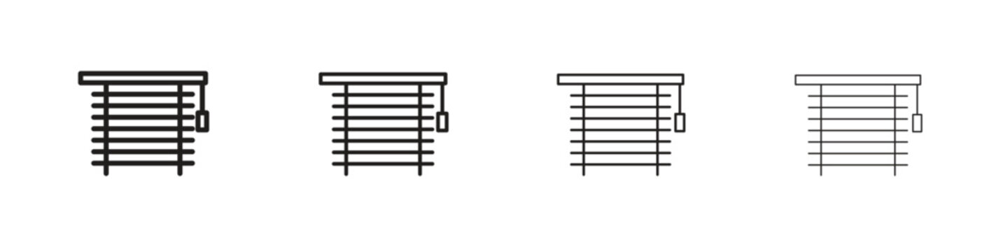 Blinds open icon, Set vector logo design templates,