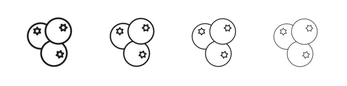 Blueberries icon, Set vector logo design templates,