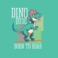 Colourful funny dinosaur boys t shirt design.eps