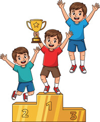 Flat Vector Illustration of People Walking Past Storefronts and Shops in a City