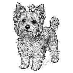 Yorkshire terrier dog illustration isolated on trnsparent background vector