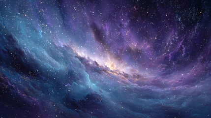 Obraz premium Galaxy gradient deep purple cosmic blue subtle star space nebula night sky universe celestial swirling dreamy vibrant cloud astronomy cosmos ethereal glowing vast infinite tranquil fantasy