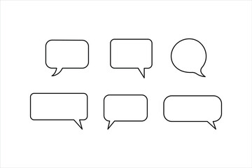 One continuous line art drawing of Speech bubble vector illustration. Communication chat messenger linear vector line symbol. Dialog cloud, chat bubble set concept outline line design