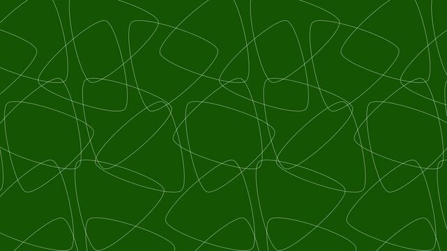 Green abstract seamless background with continuous white line loops creating geometric modern pattern