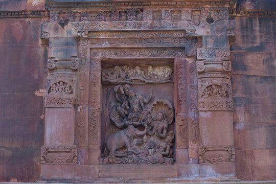 India, Uttar Pradesh, Lalitpur, Beautiful Carvings of Lord Vishnu With Shesha Ancient Shri Dashavatara Lord Vishnu Temple, the 6th Century Gupta Period Monuments of Deogarh.