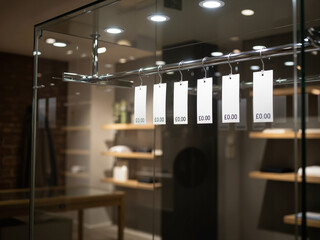Empty wardrobe rail in boutique interior for retail visuals