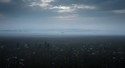 The cool, gray light of a day with high thin clouds.