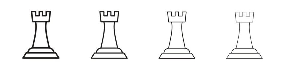 Chess rook icon, Set vector logo design templates, © Bsbd