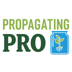 Propagating pro logo vector illustration of plant propagation in a jar for gardening and horticulture businesses typography t shirt design