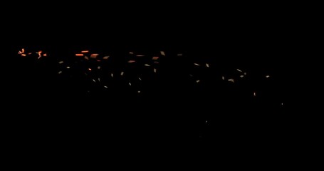 multi bullet shell ejection effect on black background