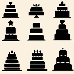 Celebration party cake icons
