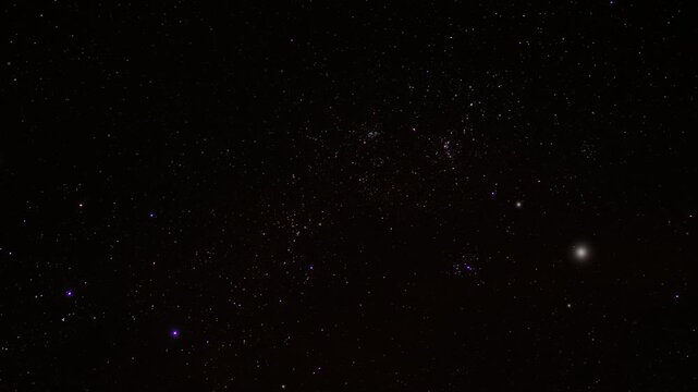 Star Field with Open Clusters in Auriga and Perseus Night Sky