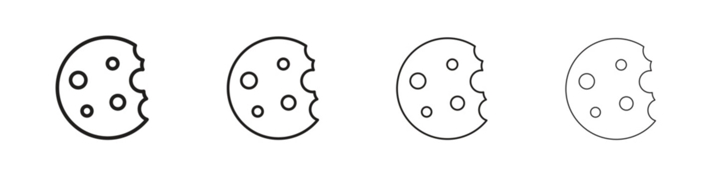 Cookie icon, Set vector logo design templates,