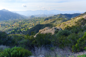 Fototapeta premium Expansive Vista of Red Rock Canyon Park in Santa Monica Mountains
