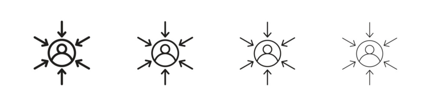 Customer centricity icon, Set vector logo design templates,