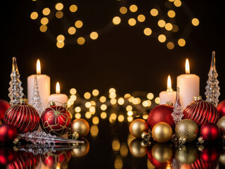 Elegant Christmas background with decorations and space for copy — ideal for marketing design.