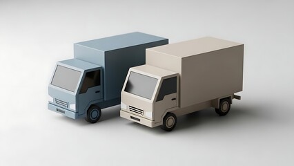 Streamlined logistics solutions with minimalist delivery trucks for modern shipping needs and efficient distribution networks, promising fast and reliable transport