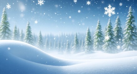 Fototapeta premium Winter Background of Snow and Frost with Free Space
