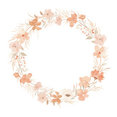 Soft Wild Floral Watercolor Flower Wreath