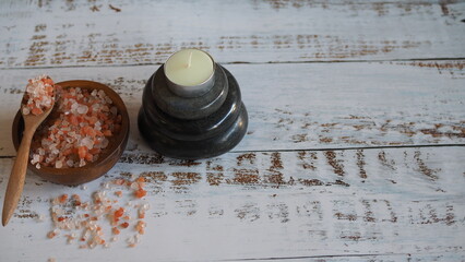 relax, decoration, body, table, spa, natural, therapy, health, healthy, himalayan, pink, salt,...