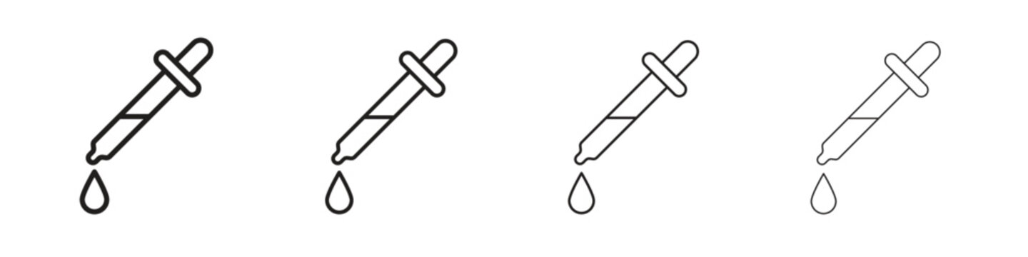 Eye dropper half icon, Set vector logo design templates,