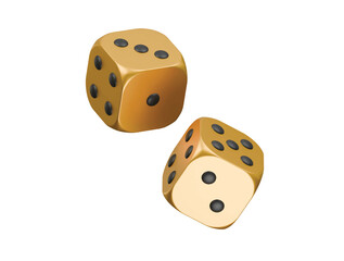 gold dice icon 3d illustration render