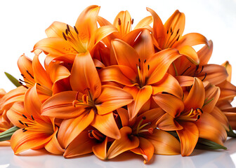  heap of orange lilies loosely stacked 