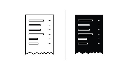 Receipt Icon in Outline and Filled Styles