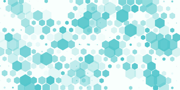 Health care abstract hexagon background. Light blue green medical wallpaper template. Clean geometric backdrop for clinic banner, innovation concept, science banner, medicine business poster. Vector