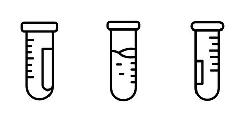 test-tube outline or line icon design bundle.