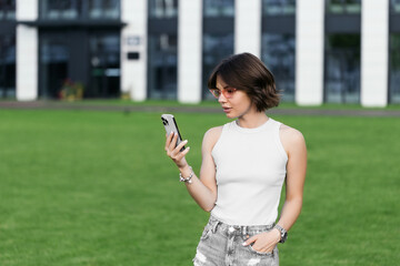 young woman with mobile phone