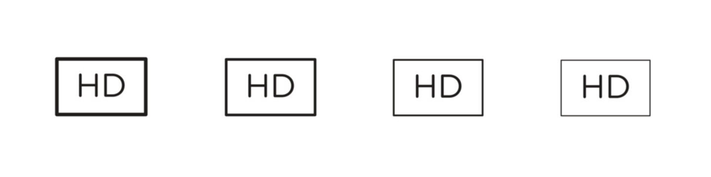 High definition icon, Set vector logo design templates,