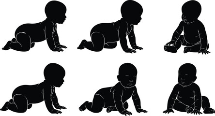 Dynamic Rock Band Musician Silhouettes Vector Collection, Illustrating a Singer, Drummer, and Guitar Players Performing Live, Emphasizing Concert Entertainment, Music Performance, Energy, and 