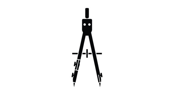 Geometric compass tool illustration for drawing and design projects silhouette