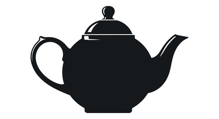 Elegant teapot silhouette classic beverage container illustration for tea time silhouette