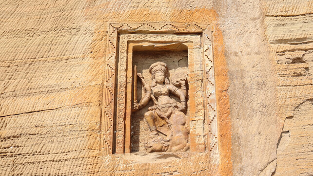 India, Uttar Pradesh, Lalitpur, Ancient Carvings of Hindu Deities of Ancient Siddha Caves, it Dated Back in 8th Century Near Deogarh.