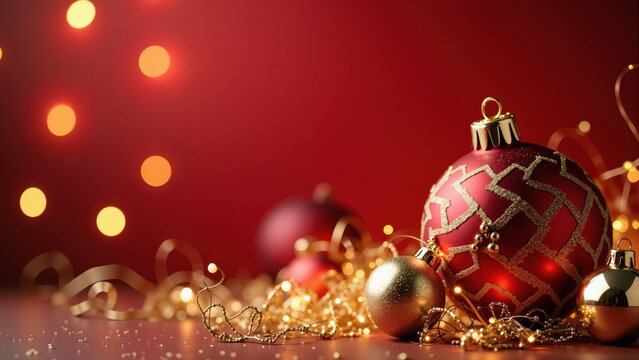golden and red chrismas ball decoration copy scape
 - Powered by Adobe